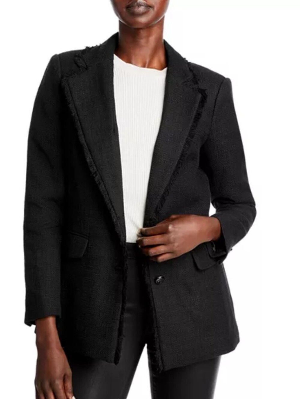 Karl Lagerfeld Paris Black Tweed Blazer Size 6 New Women's Careerwear Layering - Picture 2 of 11